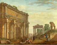 Clerisseau Charles-Louis Triumphal Arch of Septimus Severus at Rome - Hermitage